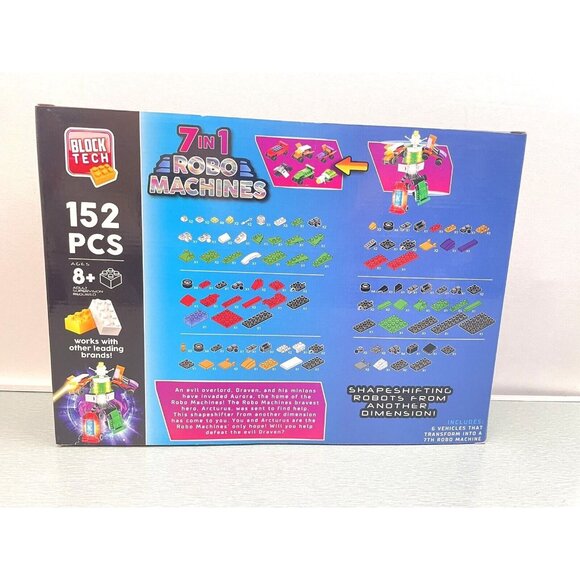Block Tech 7-in-1 Robo Machines Shape Shifting Robots 152pcs Brick Building - Picture 3 of 10